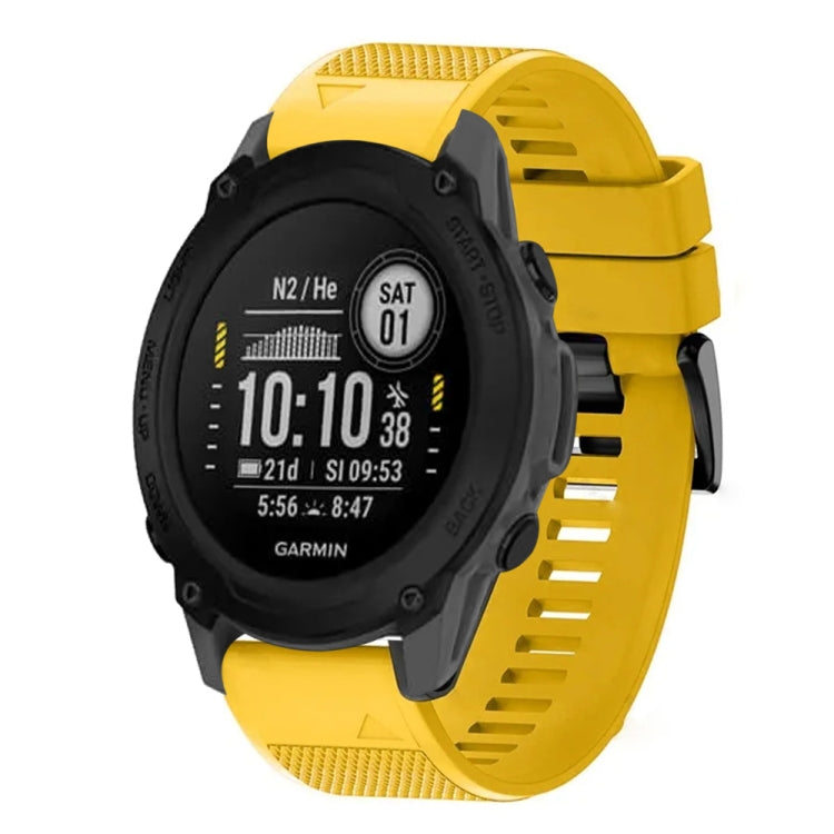 For Garmin Descent G1 22mm Quick Release Silicone Watch Band(Yellow) - Watch Bands by buy2fix | Online Shopping UK | buy2fix