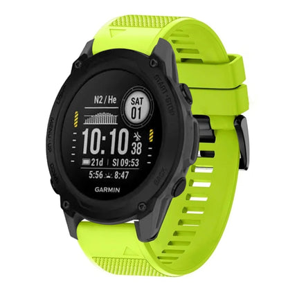 For Garmin Descent G1 22mm Quick Release Silicone Watch Band(Lime Green) - Watch Bands by buy2fix | Online Shopping UK | buy2fix