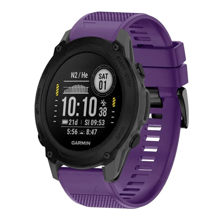 For Garmin Descent G1 22mm Quick Release Silicone Watch Band(Purple) - Watch Bands by buy2fix | Online Shopping UK | buy2fix
