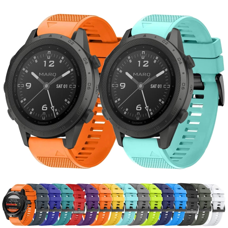 For Garmin Fenix 5 22mm Quick Release Silicone Watch Band(Black) - Watch Bands by buy2fix | Online Shopping UK | buy2fix