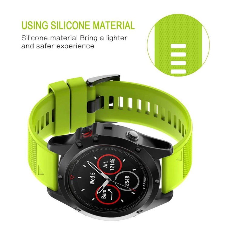 For Garmin Quatix 7 22mm Quick Release Silicone Watch Band(Yellow) - Watch Bands by buy2fix | Online Shopping UK | buy2fix
