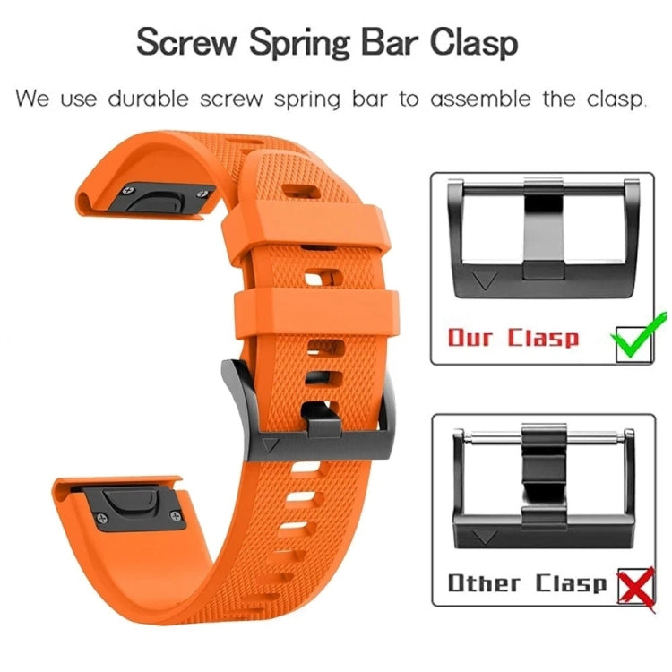 For Garmin Fenix 7 Sapphire Solar 22mm Quick Release Silicone Watch Band(Orange) - Watch Bands by buy2fix | Online Shopping UK | buy2fix