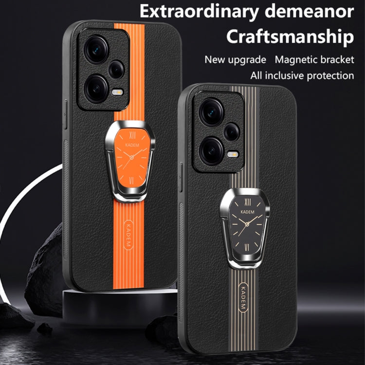 For Redmi Note 12 Pro 5G Global Magnetic Litchi Leather Back Phone Case with Holder(Green) by buy2fix