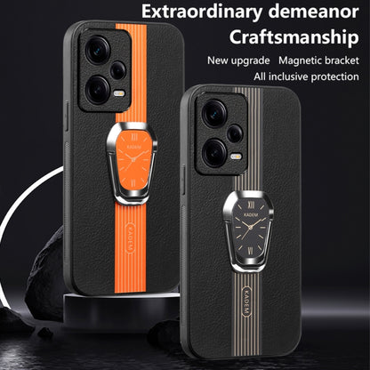 For Redmi Note 12 Pro 5G Global Magnetic Litchi Leather Back Phone Case with Holder(Green) by buy2fix