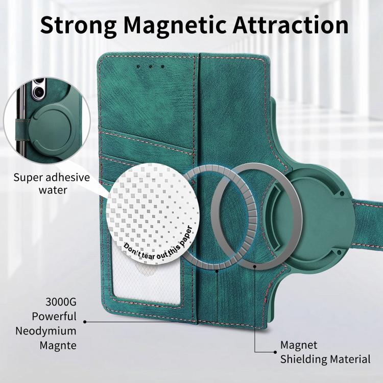 For Samsung Galaxy Z Fold5 5G Retro MagSafe Magnetic Zipper Wallet Leather Phone Case(Green) by buy2fix