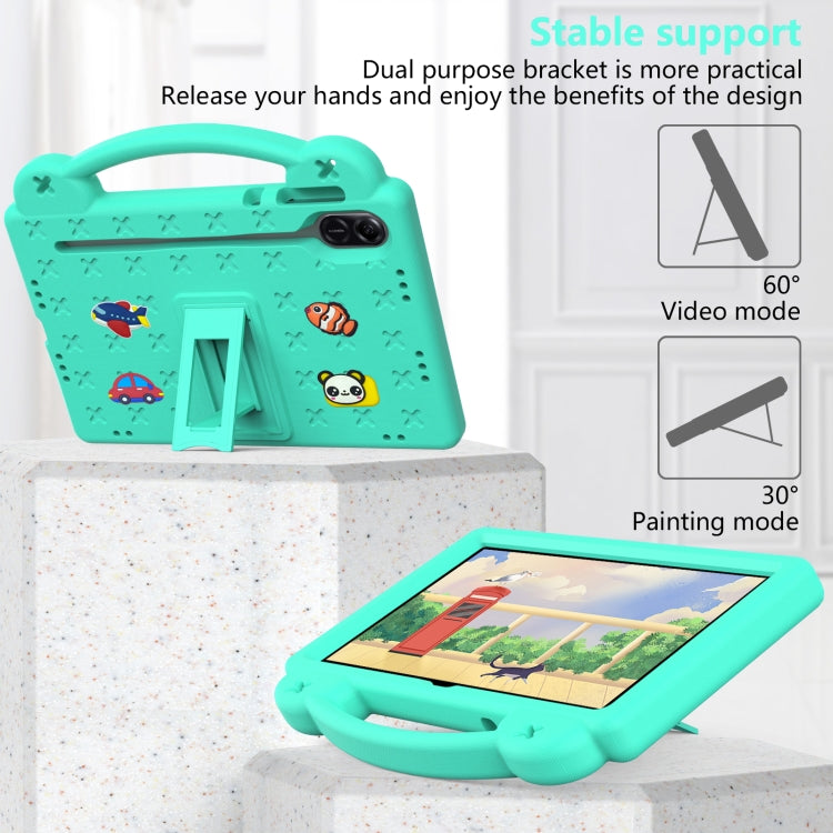 For Honor Pad X9 / X9 2024 Handle Kickstand Children EVA Shockproof Tablet Case(Mint Green) - Honor by buy2fix | Online Shopping UK | buy2fix