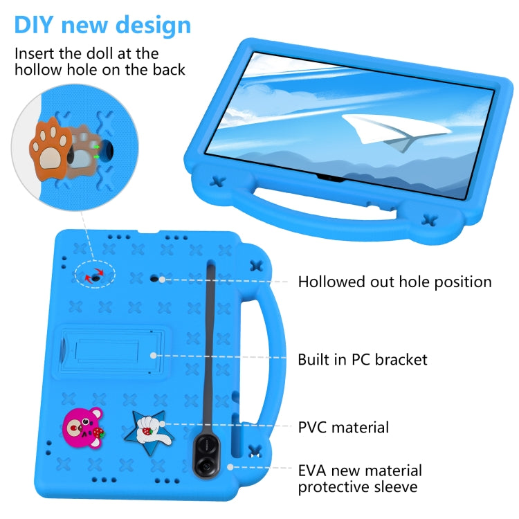 For Honor Pad X9 / X9 2024 Handle Kickstand Children EVA Shockproof Tablet Case(Sky Blue) - Honor by buy2fix | Online Shopping UK | buy2fix