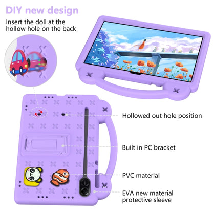 For Honor Pad X9 / X9 2024 Handle Kickstand Children EVA Shockproof Tablet Case(Light Purple) - Honor by buy2fix | Online Shopping UK | buy2fix