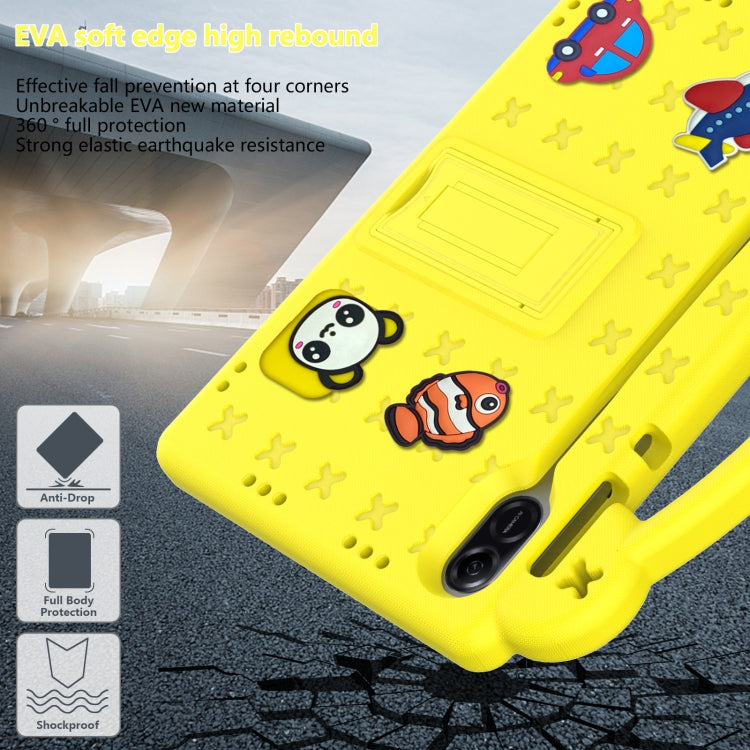 For Honor Pad X9 / X9 2024 Handle Kickstand Children EVA Shockproof Tablet Case(Yellow) - Honor by buy2fix | Online Shopping UK | buy2fix