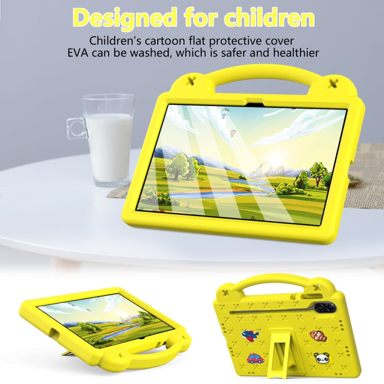 For Honor X8 Pro 11.5 Handle Kickstand Children EVA Shockproof Tablet Case(Yellow) - Honor by buy2fix | Online Shopping UK | buy2fix