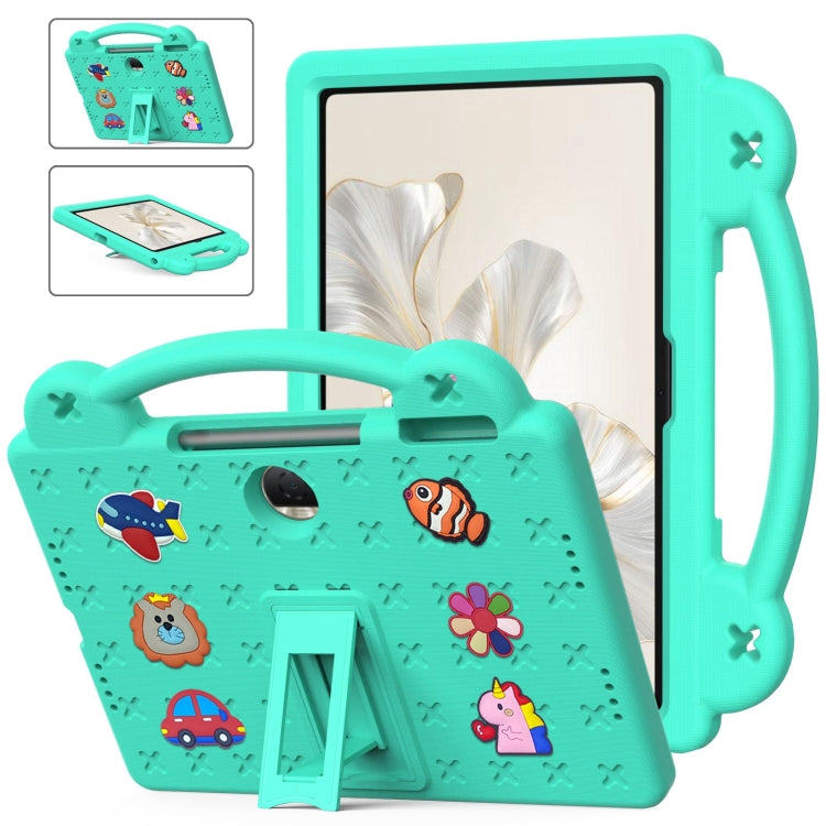 For Honor Pad 9 2023 12.1 Handle Kickstand Children EVA Shockproof Tablet Case(Mint Green) - Honor by buy2fix | Online Shopping UK | buy2fix
