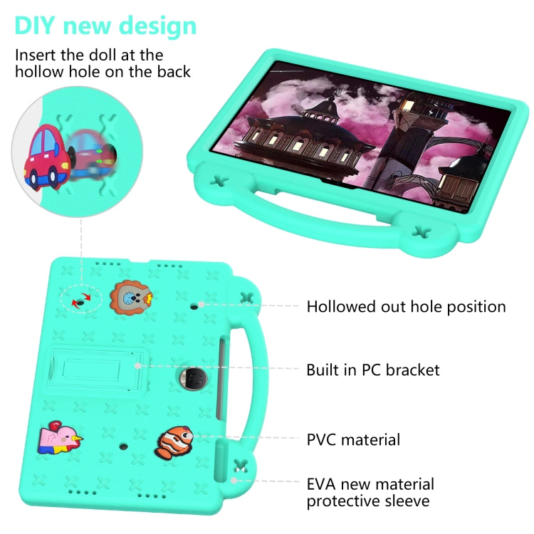For Honor Pad 9 2023 12.1 Handle Kickstand Children EVA Shockproof Tablet Case(Mint Green) - Honor by buy2fix | Online Shopping UK | buy2fix