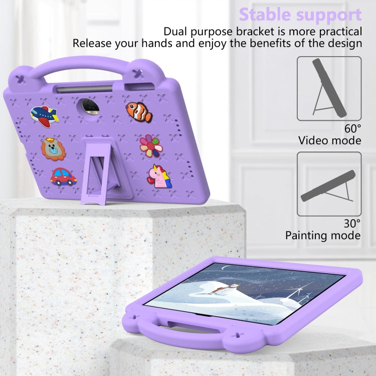 For Honor Pad 9 2023 12.1 Handle Kickstand Children EVA Shockproof Tablet Case(Light Purple) - Honor by buy2fix | Online Shopping UK | buy2fix