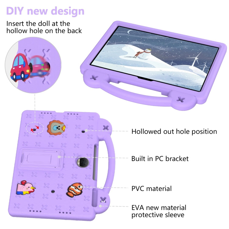 For Honor Pad 9 2023 12.1 Handle Kickstand Children EVA Shockproof Tablet Case(Light Purple) - Honor by buy2fix | Online Shopping UK | buy2fix
