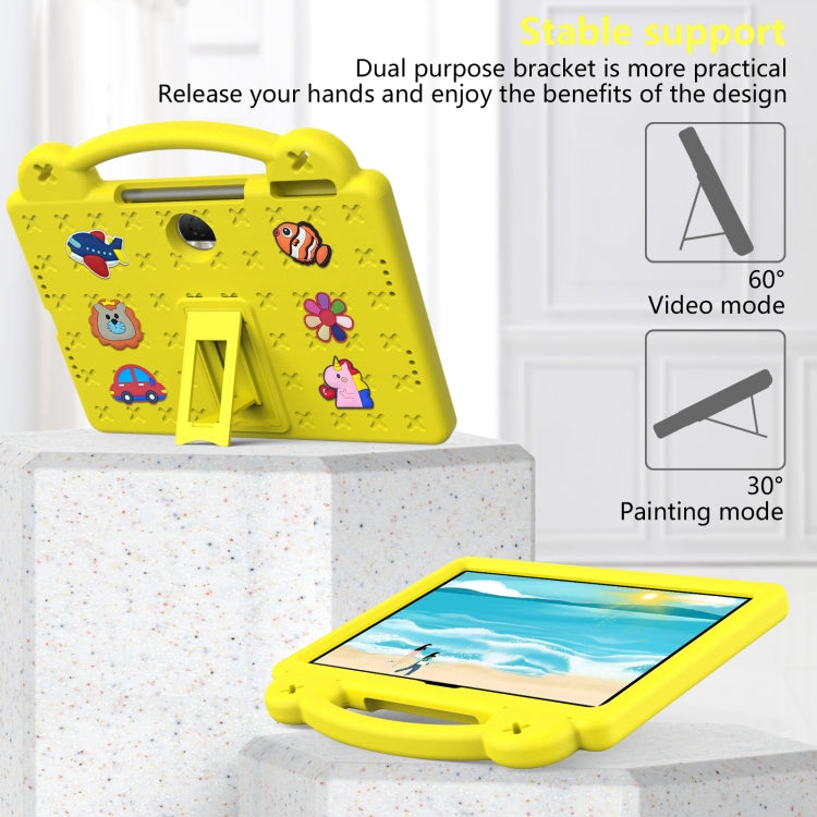 For Honor Pad 9 2023 12.1 Handle Kickstand Children EVA Shockproof Tablet Case(Yellow) - Honor by buy2fix | Online Shopping UK | buy2fix