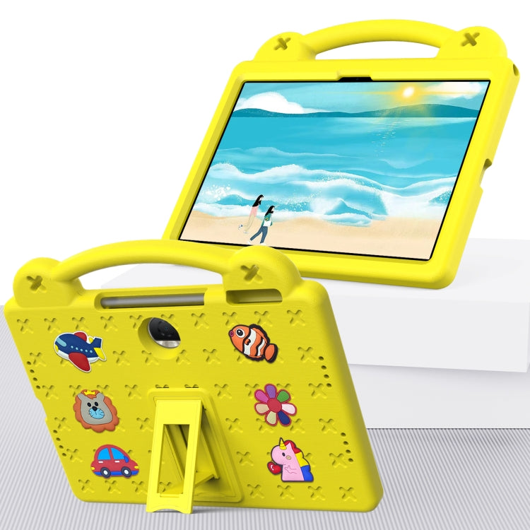 For Honor Pad 9 2023 12.1 Handle Kickstand Children EVA Shockproof Tablet Case(Yellow) - Honor by buy2fix | Online Shopping UK | buy2fix