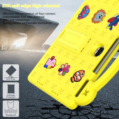 For Honor Pad 9 2023 12.1 Handle Kickstand Children EVA Shockproof Tablet Case(Yellow) - Honor by buy2fix | Online Shopping UK | buy2fix