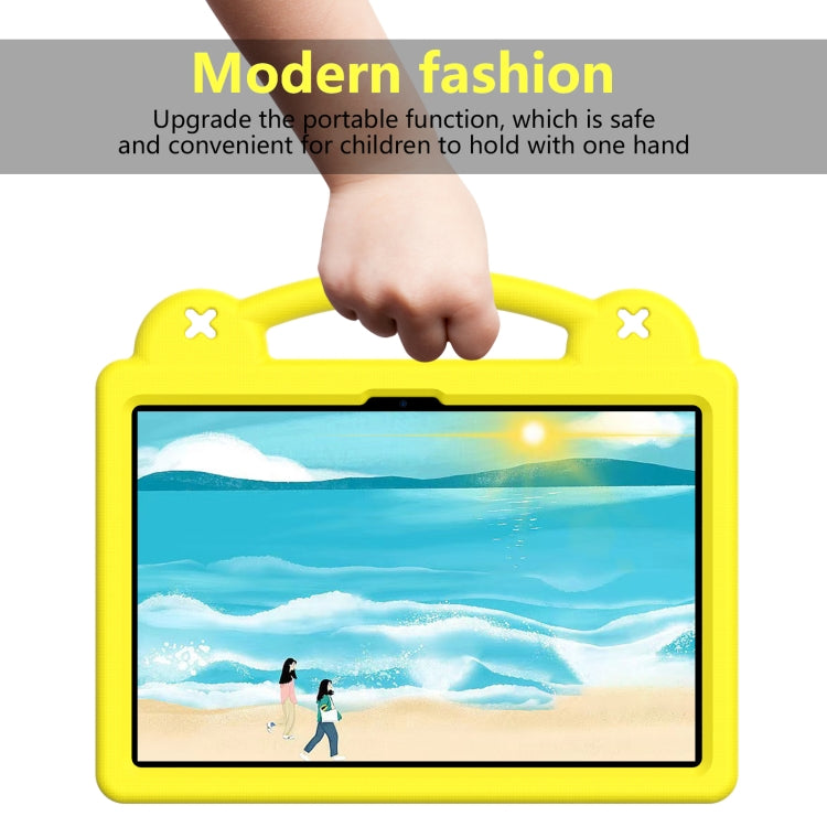 For Honor Pad 9 2023 12.1 Handle Kickstand Children EVA Shockproof Tablet Case(Yellow) - Honor by buy2fix | Online Shopping UK | buy2fix