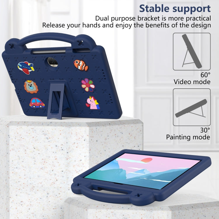 For Honor Pad 9 2023 12.1 Handle Kickstand Children EVA Shockproof Tablet Case(Navy Blue) - Honor by buy2fix | Online Shopping UK | buy2fix