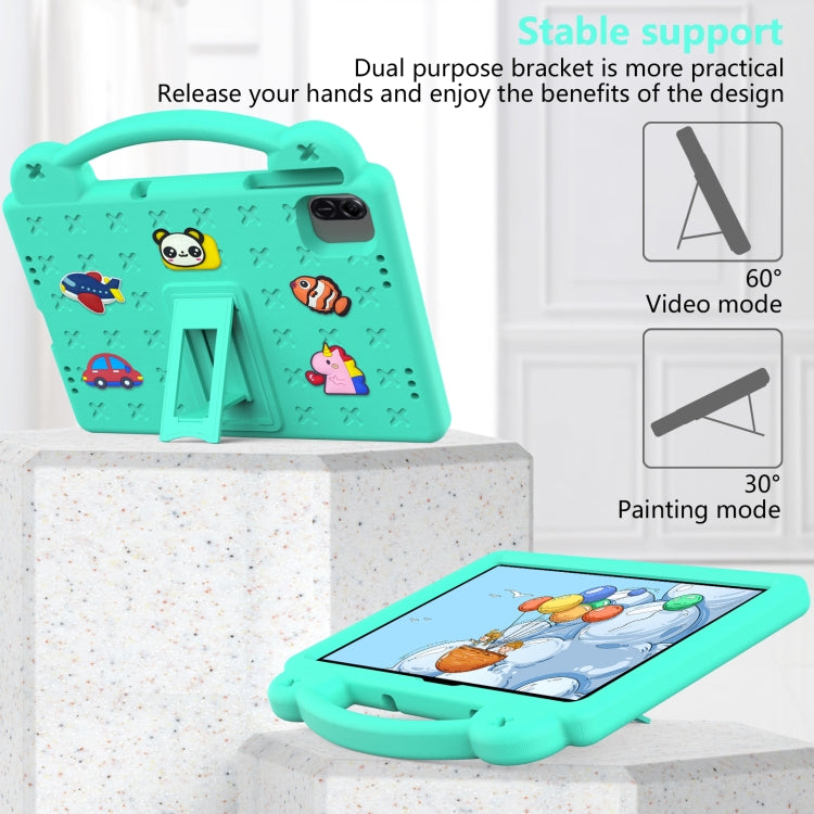 For Honor Pad X8a Handle Kickstand Children EVA Shockproof Tablet Case(Mint Green) - Honor by buy2fix | Online Shopping UK | buy2fix