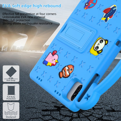 For Honor Pad X8a Handle Kickstand Children EVA Shockproof Tablet Case(Sky Blue) - Honor by buy2fix | Online Shopping UK | buy2fix