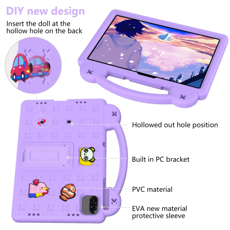 For Honor Pad X8a Handle Kickstand Children EVA Shockproof Tablet Case(Light Purple) - Honor by buy2fix | Online Shopping UK | buy2fix