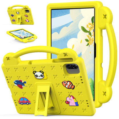 For Honor Pad X8a Handle Kickstand Children EVA Shockproof Tablet Case(Yellow) - Honor by buy2fix | Online Shopping UK | buy2fix