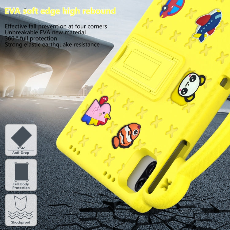 For Honor Pad X8a Handle Kickstand Children EVA Shockproof Tablet Case(Yellow) - Honor by buy2fix | Online Shopping UK | buy2fix