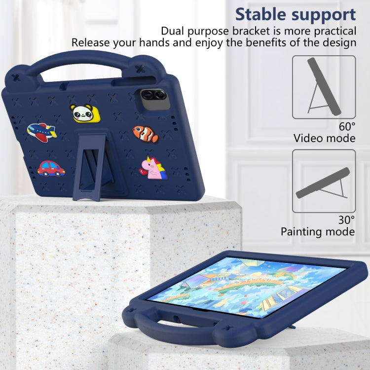 For Honor Pad X8a Handle Kickstand Children EVA Shockproof Tablet Case(Navy Blue) - Honor by buy2fix | Online Shopping UK | buy2fix