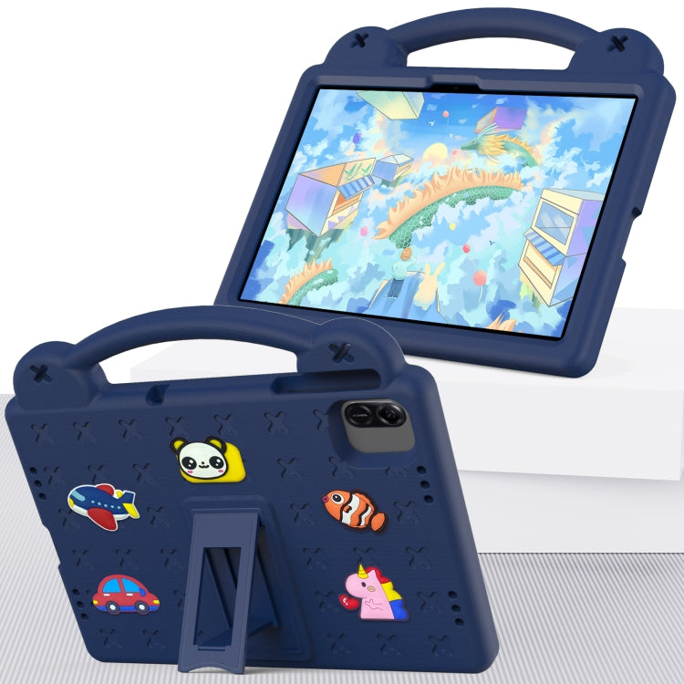 For Honor Pad X8a Handle Kickstand Children EVA Shockproof Tablet Case(Navy Blue) - Honor by buy2fix | Online Shopping UK | buy2fix