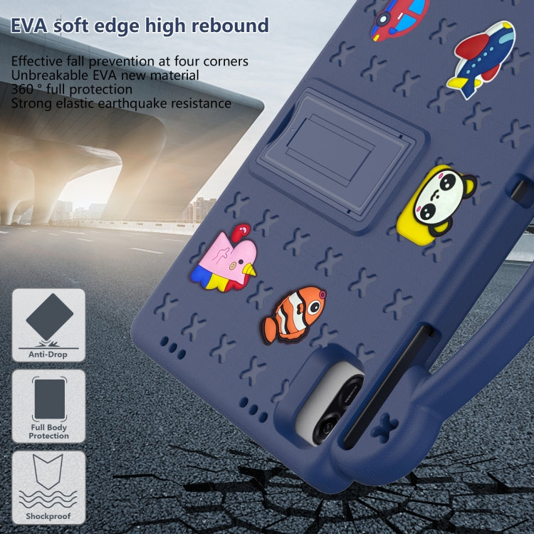 For Honor Pad X8a Handle Kickstand Children EVA Shockproof Tablet Case(Navy Blue) - Honor by buy2fix | Online Shopping UK | buy2fix