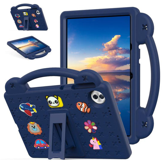 For Honor Pad 10 12.1 2025 Handle Kickstand Children EVA Shockproof Tablet Case(Navy Blue)
