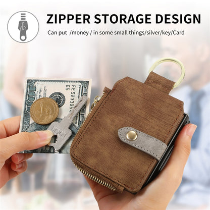 For Motorola Razr 40 Ultra Retro Skin-feel Ring Multi-card Wallet Phone Case(Brown) by buy2fix