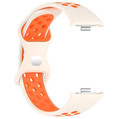 For Redmi Watch 4 Dual Color Perforated Silicone Watch Band(Starlight Orange) - Watch Bands by buy2fix | Online Shopping UK | buy2fix