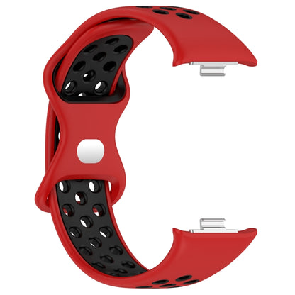 For Redmi Watch 4 Dual Color Perforated Silicone Watch Band(Red Black) - Watch Bands by buy2fix | Online Shopping UK | buy2fix