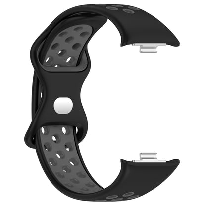 For Redmi Watch 4 Dual Color Perforated Silicone Watch Band(Black Gray) - Watch Bands by buy2fix | Online Shopping UK | buy2fix