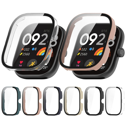 For Redmi Watch 4 PC + Tempered Film Integrated Watch Case(Black) - Watch Cases by buy2fix | Online Shopping UK | buy2fix