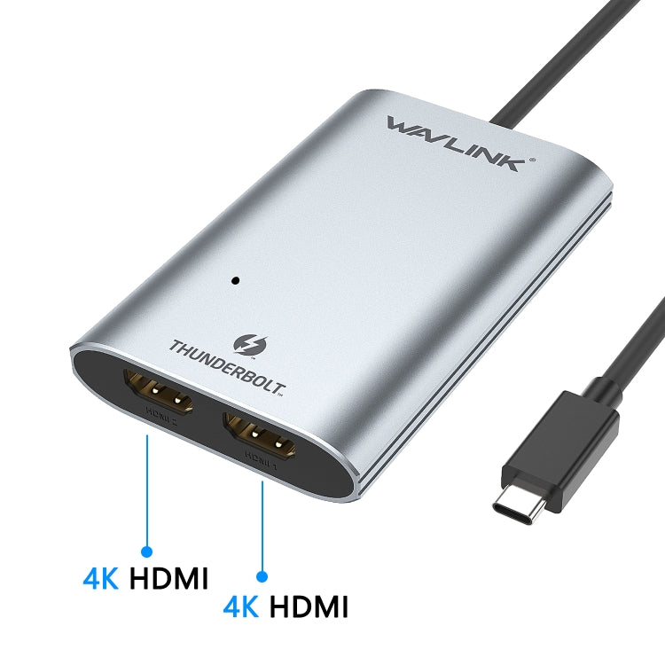 WAVLINK WL-UTA02H Multi-Screen Extender Converter Thunderbolt 3 to Dual HDMI Adapter - Converter by WAVLINK | Online Shopping UK | buy2fix