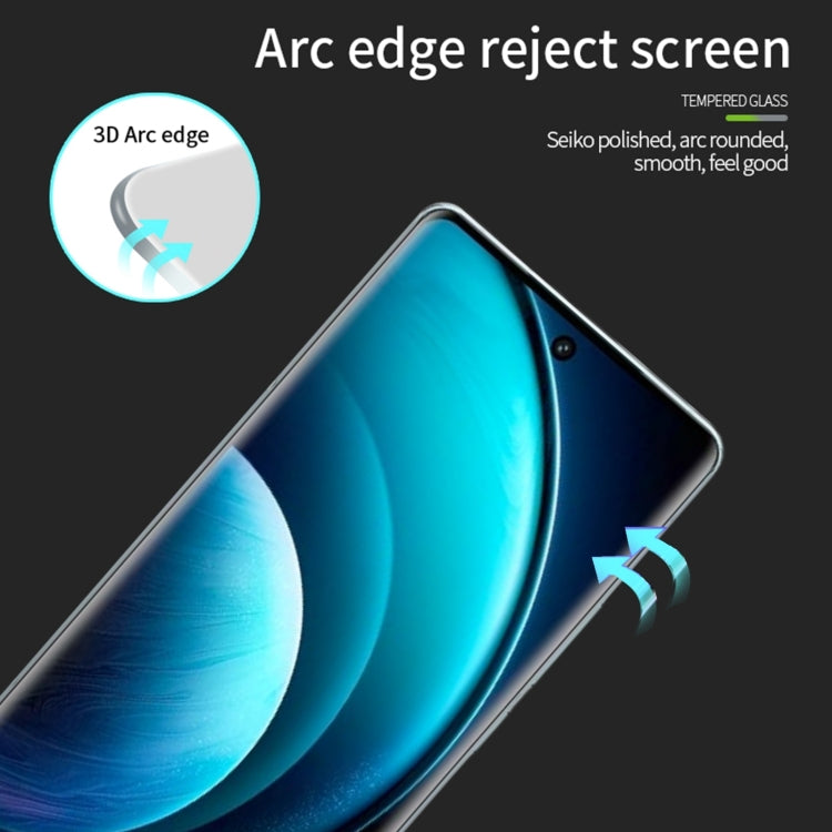 For vivo X100 / 100 Pro PINWUYO 9H 3D Hot Bending Tempered Glass Film(Black) - X100 Tempered Glass by PINWUYO | Online Shopping UK | buy2fix