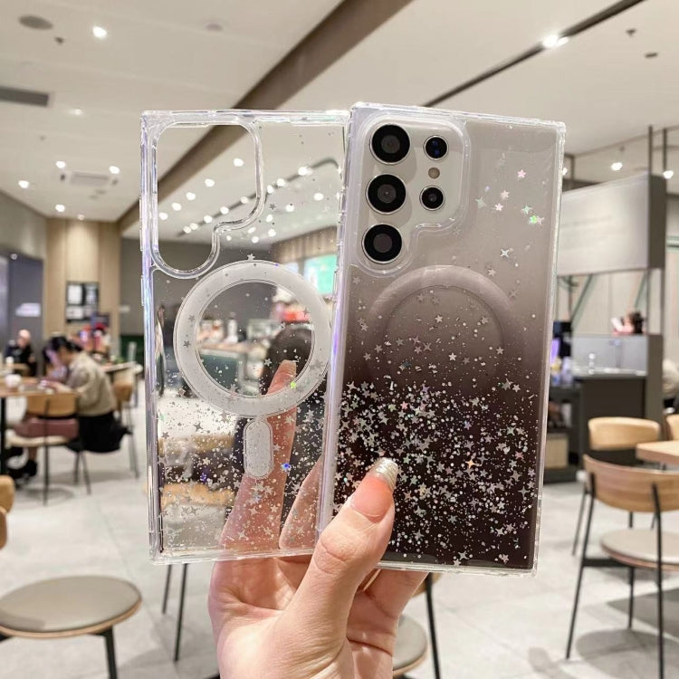 For Samsung Galaxy S22+ 5G MagSafe Glitter Hybrid Clear TPU Phone Case(Purple) by buy2fix