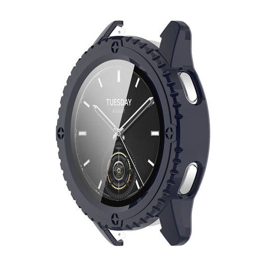 For Xiaomi Watch S3 ENKAY Hat-Prince Full Coverage Tempered Glass Film Integrated PC Watch Cover(Dark Blue) by ENKAY