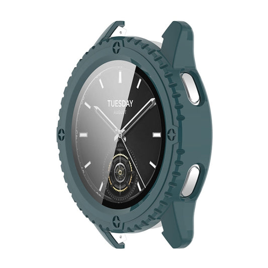 For Xiaomi Watch S3 ENKAY Hat-Prince Full Coverage Tempered Glass Film Integrated PC Watch Cover(Dark Green) by ENKAY