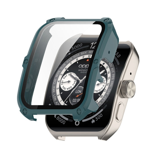 For OPPO Watch 4 Pro ENKAY Hat-Prince Full Coverage Tempered Glass Film Integrated PC Watch Cover(Dark Green)