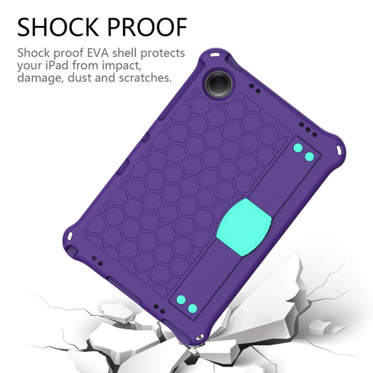 For Samsung Galaxy Tab A9+ 11 X216B Honeycomb EVA Hybrid PC Tablet Case with Strap(Purple+Aqua) - Galaxy Tab A9+ by buy2fix | Online Shopping UK | buy2fix
