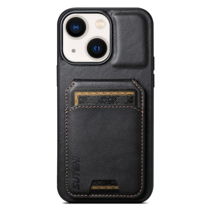 For iPhone 14 Plus Suteni H02 Leather Wallet Stand Back Phone Case(Black) - iPhone 14 Plus Cases by Suteni | Online Shopping UK | buy2fix