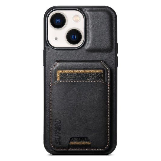 For iPhone 14 Plus Suteni H02 Leather Wallet Stand Back Phone Case(Black) - iPhone 14 Plus Cases by Suteni | Online Shopping UK | buy2fix