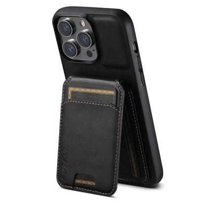 For iPhone 14 Pro Max Suteni H02 Leather Wallet Stand Back Phone Case(Black) - iPhone 14 Pro Max Cases by Suteni | Online Shopping UK | buy2fix