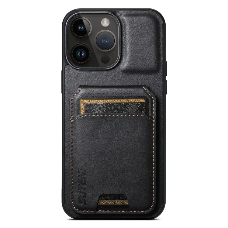 For iPhone 13 Pro Max Suteni H02 Leather Wallet Stand Back Phone Case(Black) - iPhone 13 Pro Max Cases by Suteni | Online Shopping UK | buy2fix