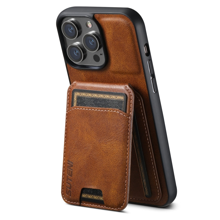 For iPhone 13 Pro Max Suteni H02 Leather Wallet Stand Back Phone Case(Brown) - iPhone 13 Pro Max Cases by Suteni | Online Shopping UK | buy2fix
