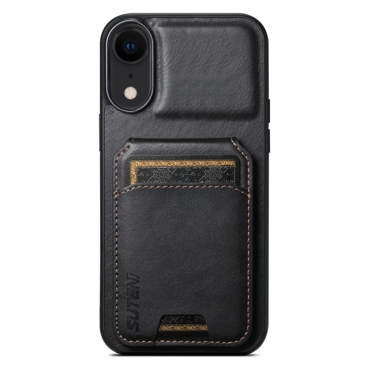 For iPhone XR Suteni H02 Leather Wallet Stand Back Phone Case(Black) - More iPhone Cases by Suteni | Online Shopping UK | buy2fix